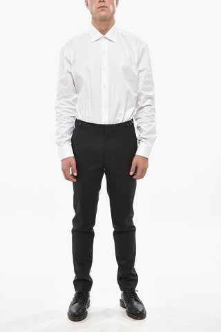 Hosen aus Stretch-Schurwolle mit regulärer Taille