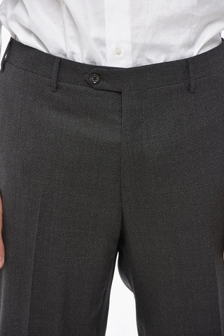 CC COLLECTION Pantaloni 4 Tasche in Lana Vergine con Abbottonatura Nascosta