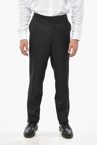 CC COLLECTION Virgin Wool Pants with with Scalloped Hem