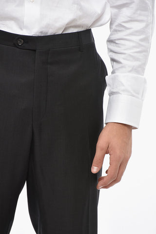 CC COLLECTION Virgin Wool Pants with with Scalloped Hem