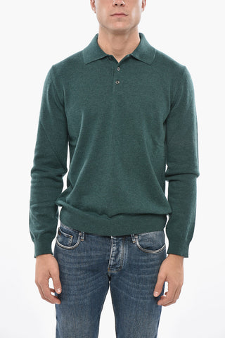 Cashmere Sweater with Polo Neck
