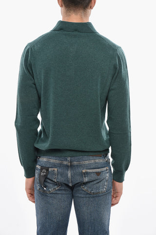 Cashmere Sweater with Polo Neck