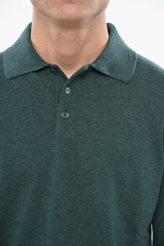 Cashmere Sweater with Polo Neck