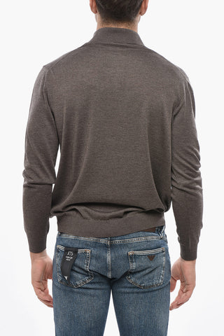 Virgin Wool Polo-Collar Sweater