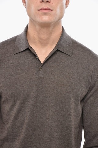 Virgin Wool Polo-Collar Sweater