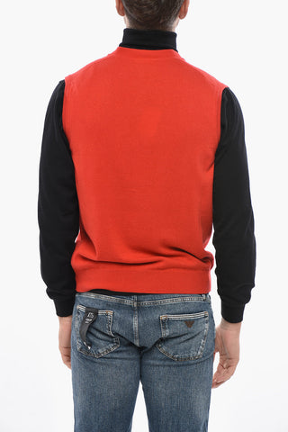 Cardigan Scollo a V In Cashmere Senza Maniche