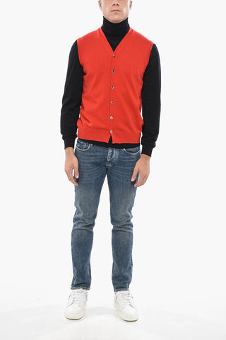 Cardigan Scollo a V In Cashmere Senza Maniche