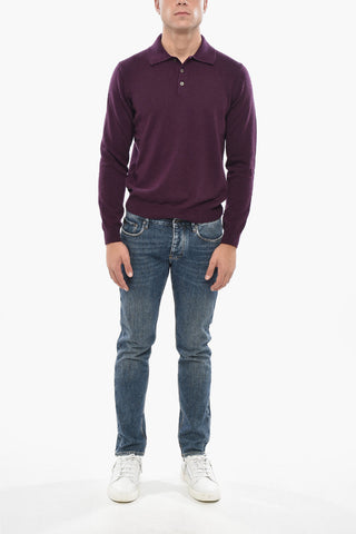 Maglia in Cashmere con Collo a Polo