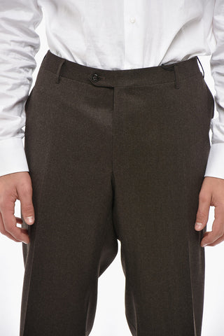 Virgin Wool Trousers with Scalloped Hem
