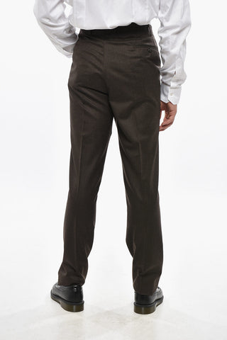 Virgin Wool Trousers with Scalloped Hem