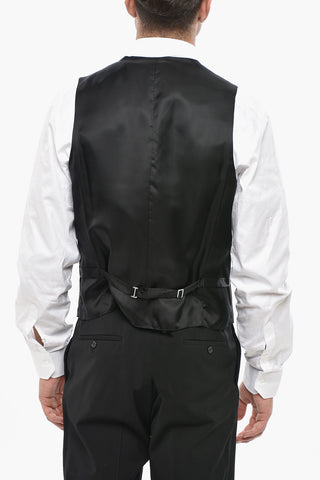Virgin Wool Vest with 4 Buttons and Two Pockets
