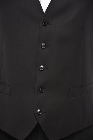 Virgin Wool Vest with 4 Buttons and Two Pockets