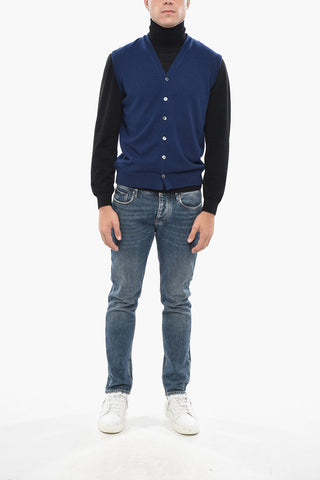 Cardigan Scollo a V In Cashmere Senza Maniche