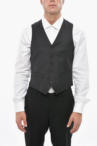 Fresco Wool Waistcoat with Martingale