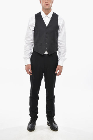 Fresco Wool Waistcoat with Martingale