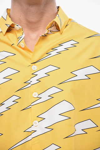 Short-Sleeve Shirt with All-Over Thunderbolt Print