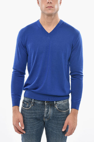 Maglia Scollo a V In Cashmere e Seta