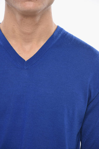 Maglia Scollo a V In Cashmere e Seta