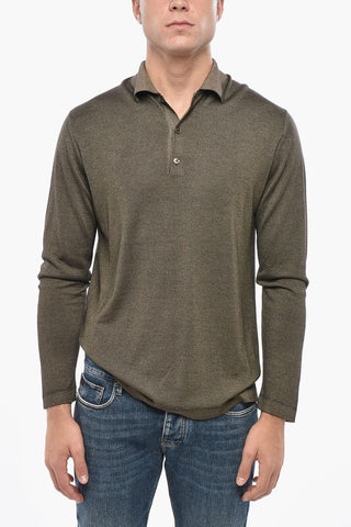 Cashmere and Silk Sweater with Polo Neck
