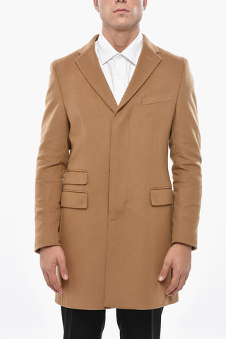 Virgin Wool Blend Coat with Flap Pockets