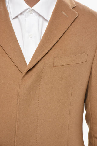 Virgin Wool Blend Coat with Flap Pockets