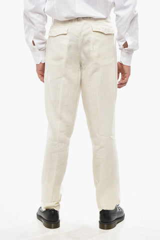 ID Linen Chino Trousers with Drawstring