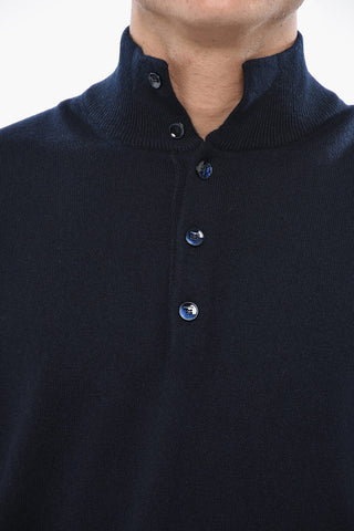 Cashmere Sweater with Polo Neck
