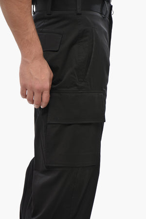 Stretch Cotton Loose-Fit Cargo Trousers