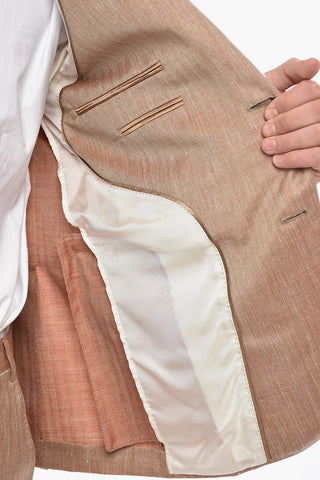 Abito Sfoderato ACADEMY SOFT in Lana Vergine e Seta con Motivo Herringbone