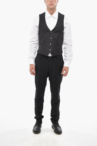 Virgin Wool Waistcoat With Martingale