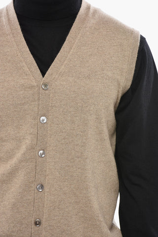 Cashmere Sleeveless V-Neck Cardigan