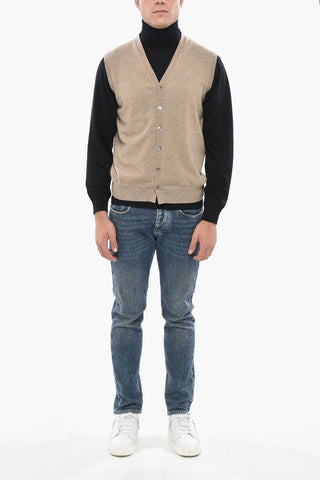Cashmere Sleeveless V-Neck Cardigan