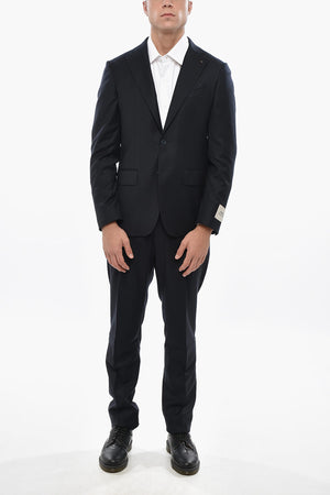 CC COLLECTION Virgin Wool Side Vents Notch Lapel Suit