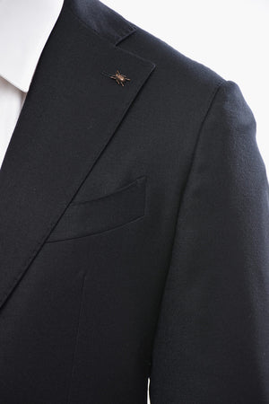 CC COLLECTION Virgin Wool Side Vents Notch Lapel Suit