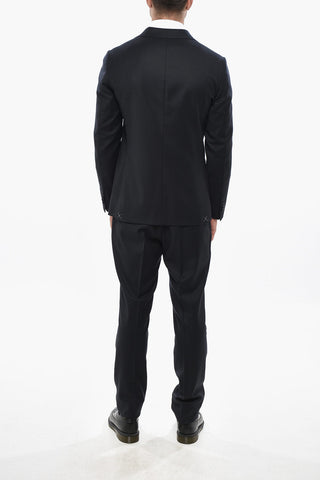 CC COLLECTION Virgin Wool Side Vents Notch Lapel Suit