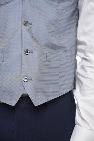 Gilet in Seta a Motivo Geometrico con Martingala sul Retro