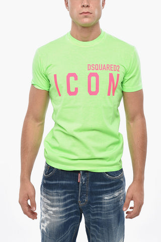 ICON T-Shirt mit Rundhalsausschnitt aus Baumwolle mit Aufdruck