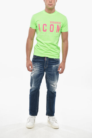 ICON T-Shirt mit Rundhalsausschnitt aus Baumwolle mit Aufdruck
