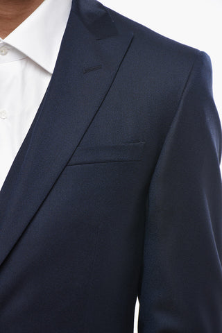CC COLLECTION Virgin Wool Side Vents Peak Lapel 3 Piece Waistcoat Suit