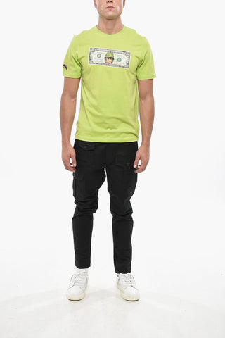Crewneck T-shirt with Banknote Print