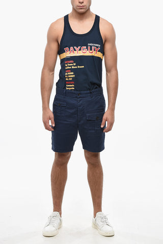 Shorts aus Baumwollgabardine mit Gürtelschlaufen