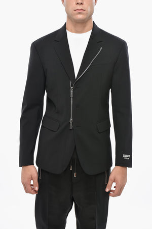 Virgin Wool Three-Button Jacket