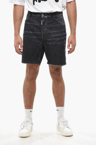 Shorts in Denim a Lavaggio Scuro