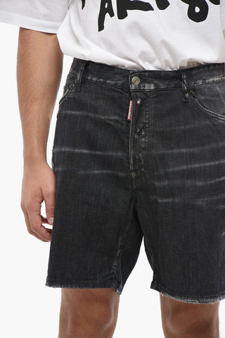 Shorts in Denim a Lavaggio Scuro