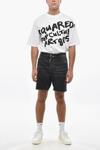 Shorts in Denim a Lavaggio Scuro