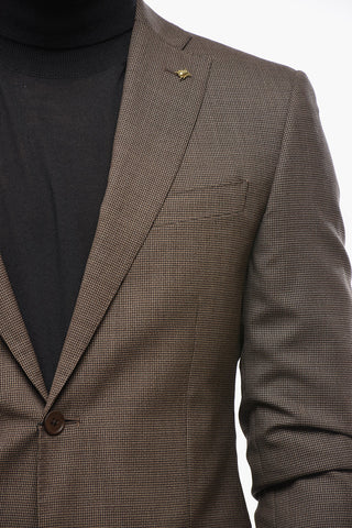 CC COLLECTION Zweiknopf-Anzug RESET mit Micro-Hahnentritt-Muster, zwei Schlitzen, klassischem Revers