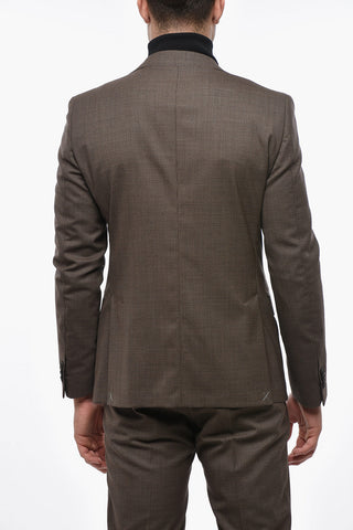CC COLLECTION Zweiknopf-Anzug RESET mit Micro-Hahnentritt-Muster, zwei Schlitzen, klassischem Revers