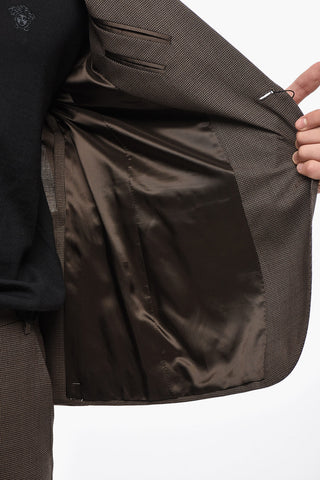 CC COLLECTION Zweiknopf-Anzug RESET mit Micro-Hahnentritt-Muster, zwei Schlitzen, klassischem Revers