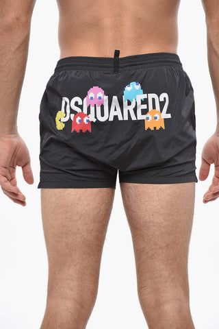 Solid-Color Boxer Swim Shorts