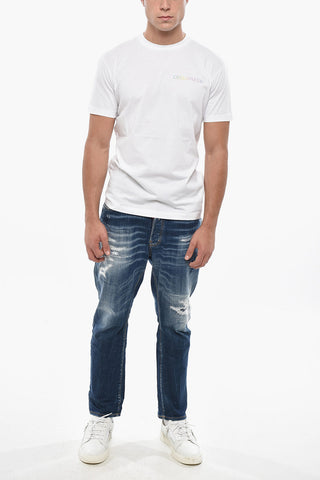 Baumwoll-T-Shirt Mit Rundhalsausschnitt Und Logo